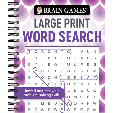 Brain Games - Large Print Word Search: Unwind and Test Your Problem-Solving Skills Easy to Read, Fun to Solve Gift for Adults & Seniors