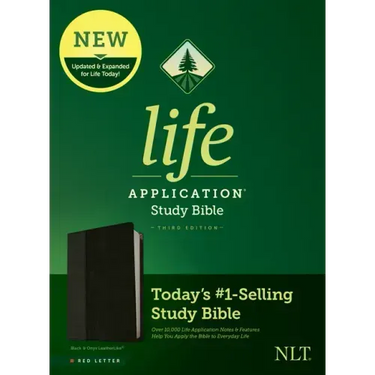 NLT Life Application Study Bible, Third Edition (Leatherlike, Black/Onyx, Red Letter)