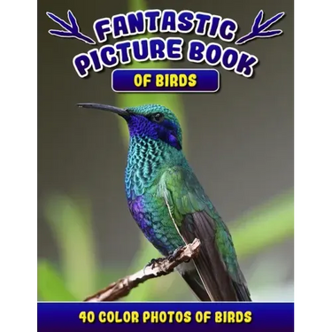 Fantastic Picture Book of Birds. 40 Color Photos of Birds: Bird Names Picture Book Gift for Adults with Alzheimer's or Dementia.