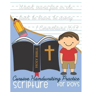 Cursive Handwriting Practice Scripture: for Boys