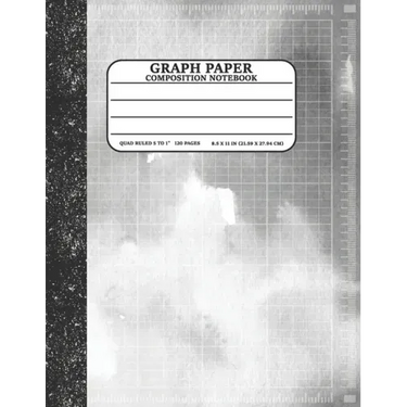 Graph Paper Composition Notebook: Math and Science Lover Graph Paper Cover Watercolor Silver (Quad Ruled 5 squares per inch, 120 pages) Birthday Gifts