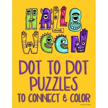 Halloween Dot to Dot Puzzles to Connect & Color: Fun Activity for Kids & Adults