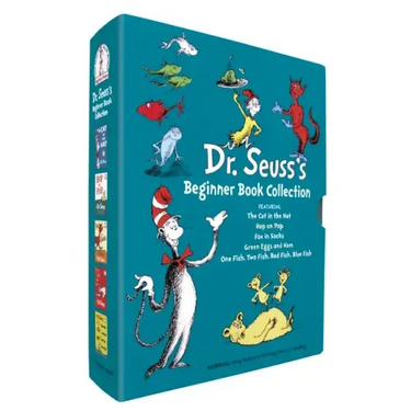 Dr. Seuss's Beginner Book Boxed Set Collection: The Cat in the Hat; One Fish Two Fish Red Fish Blue Fish; Green Eggs and Ham; Hop on Pop; Fox in Socks