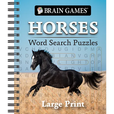 Brain Games - Horses Word Search Puzzles - Large Print