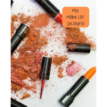 My Make Up Designs: Book of face chart templates for make up artist designers creations. Perfect for teens, students & professionals. Orange design