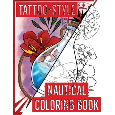 Tattoo-Style nautical coloring book