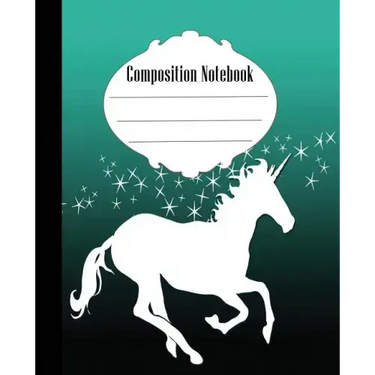 Composition Notebook: Stars and Unicorn Composition Notebook Wide Ruled 7.5 x 9.25 in, 100 pages book for kids, teens, school, students and teachers