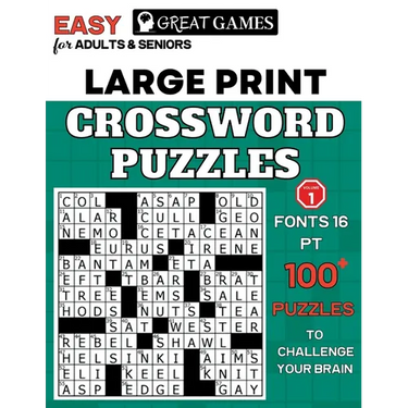 Crossword Puzzles for Adults Large Print: Easy-to-Read Puzzles for Adults and Seniors with Easy Level That Entertain and Challenge Your Brain