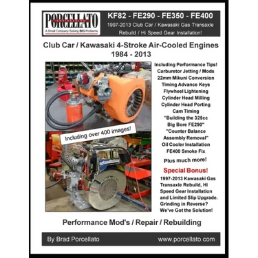 Club Car / Kawasaki 4-Stroke Air-Cooled Engines 1984 - 2013: KF82 - FE290 - FE350 - FE400. Including 1997 - 2013 Gas Transaxle