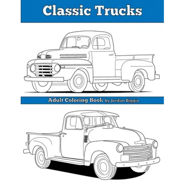 Classic Trucks: Adult Coloring Book