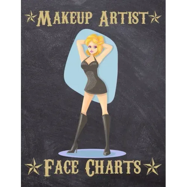 Makeup Artist Face Charts: Makeup cards to paint the face directly on paper with real make-up - Ideal for: professional make-up artists, vloggers