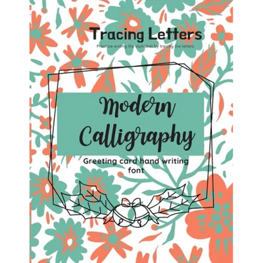 Modern Calligraphy Greeting card hand writing font: Practice writing the alphabet by tracing the letters