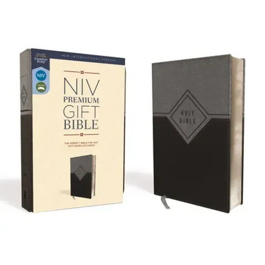 Niv, Premium Gift Bible, Leathersoft, Black/Gray, Red Letter Edition, Comfort Print