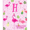 Composition Notebook H: Pink Flamingo Initial H Composition Wide Ruled Notebook