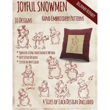 Joyful Snowmen Hand Embroidery Patterns