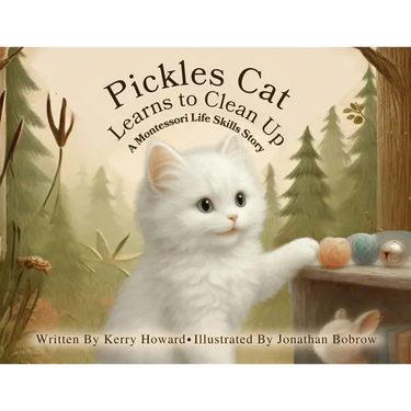 Pickles Cat Learns to Clean Up
