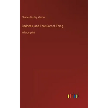 Baddeck, and That Sort of Thing: in large print