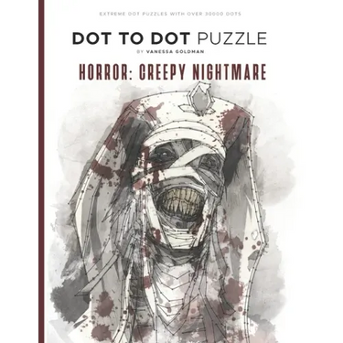 Horror: Creepy Nightmare - Dot to Dot Puzzle (Extreme Dot Puzzles with over 30000 dots): 40 Puzzles - Dot to Dot Books for Adu