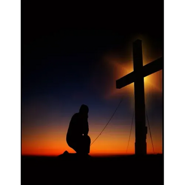 Prayer at the Cross Christian Inspirational Notebook: 100 Pages 8.5" X 11" Wide Ruled Line Paper