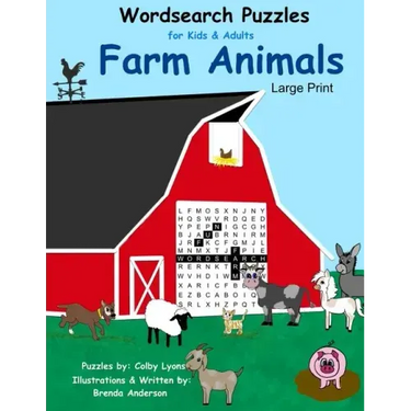 Word Search Puzzles Farm Animals: For kids and Adults Large Print