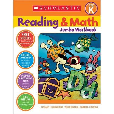 Reading & Math Jumbo Workbook: Grade Prek