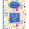 Composition Notebook V: Monogrammed Initial Primary School Wide Ruled Notebook