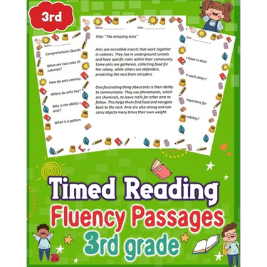 Timed Reading Fluency Passages 3rd Grade: Enhance 3rd-grade reading skills with timed fluency passages. Engaging practice for improved comprehension