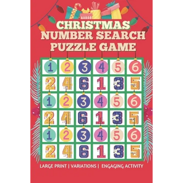 Christmas Number Search Puzzle Game - Engaging activity - Large print: Christmas gift idea for Elderly/Seniors - Number search puzzle game with variat