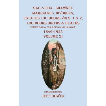 Sac & Fox - Shawnee Marriages, Divorces, Estates Log Books Vols. 1 & 2, Log Books Births & Deaths: (Under Sac & Fox Agency, Oklahoma)1846-1924 Volume