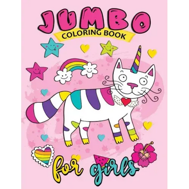 Jumbo Coloring Book for girls: Easy and Beautiful Animals Coloring Pages
