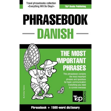 Danish phrasebook and 1500-word dictionary
