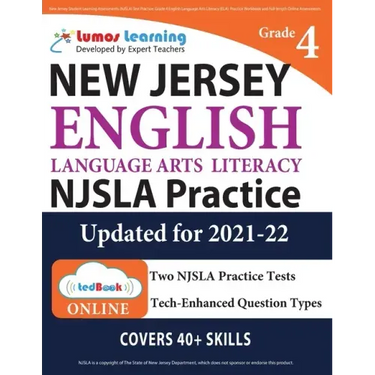 New Jersey Student Learning Assessments (NJSLA) Test Practice: Grade 4 English Language Arts Literacy (ELA) Practice Workbook and Full-length Online A