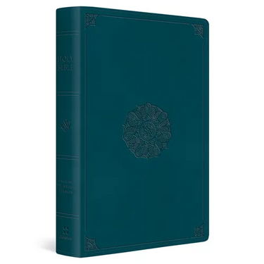 ESV Giant Print Thinline Bible, Red Letter (Trutone, Deep Teal, Emblem Design)