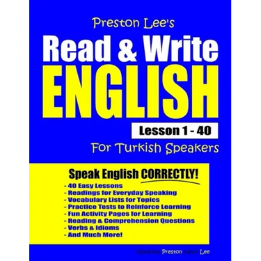 Preston Lee's Read & Write English Lesson 1 - 40 For Turkish Speakers