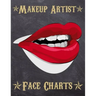 Makeup Artist Face Charts: Makeup cards to paint the face directly on paper with real make-up - Ideal for: professional make-up artists, vloggers