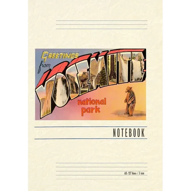 Vintage Lined Notebook Greetings from Yosemite National Park