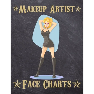 Makeup Artist Face Charts: Makeup cards to paint the face directly on paper with real make-up - Ideal for: professional make-up artists, vloggers