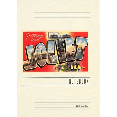 Vintage Lined Notebook Greetings from Joliet, Illinois