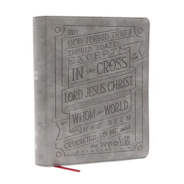 Nkjv, Journal Reference Edition Bible, Verse Art Cover Collection, Leathersoft, Gray, Red Letter, Comfort Print: Let Scripture Explain Scripture. Refl