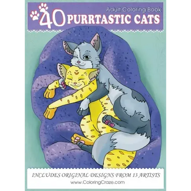 Adult Coloring Book: 40 Purrtastic Cats