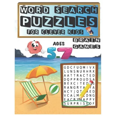 Word Search Puzzles For Clever Kids: Easy Word Search From Kindergarten To 1st grade level Ages 5-7 (8.5"x11") 82 Pages With Solutions Included (Word