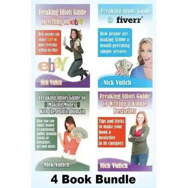 Freaking Idiots Guides 4 Book Bundle Ebay Fiverr Kindle & Public Domain