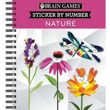 Brain Games - Sticker by Number: Nature - 2 Books in 1 (42 Images to Sticker)
