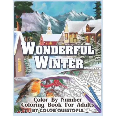 Wonderful Winter Color By Number Coloring Book For Adults: Fun Frosty Weather Coloring Book
