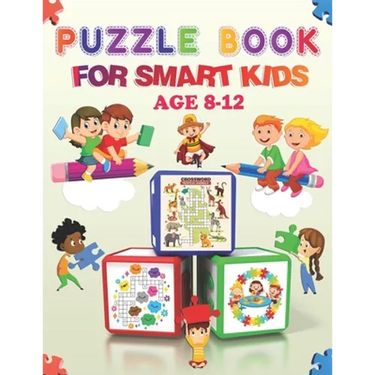 Puzzle book for smart kids age 8-12: Activity book for kids - Word Search, Sudoku, Trivia, Tic tac toe, Mazes and Coloring pages