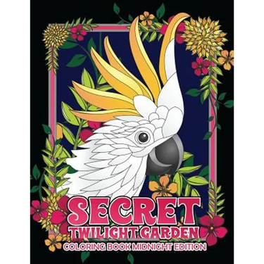Secret Twilight Garden Coloring Book Midnight Edition: Enter a Whimsical Zen Garden with Adorable Animals and Magical Floral Patterns - Adult Coloring