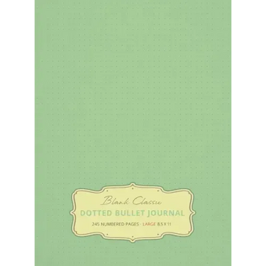 Large 8.5 x 11 Dotted Bullet Journal (Sea Foam Green #16) Hardcover - 245 Numbered Pages