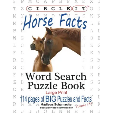 Circle It, Horse Facts, Word Search, Puzzle Book