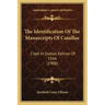 The Identification of the Manuscripts of Catullus: Cited in Statius Edition of 1566 (1908)