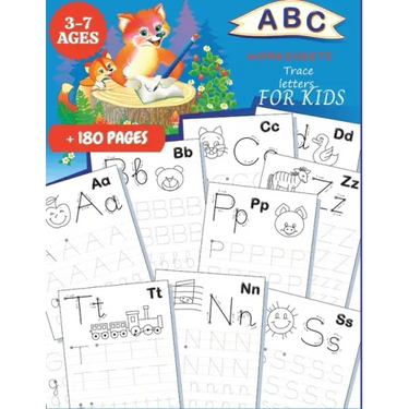 ABC Worksheets: TRACE LETTERS FOR KIDS 3-7 AGES: Practice for Kids with Pen Control, Line Tracing, Fun Book to Practice Writing, Trace